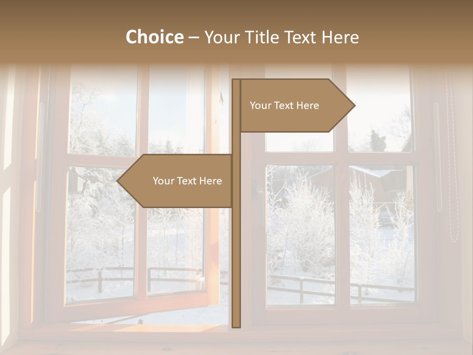 Wooden Windows PowerPoint Template
