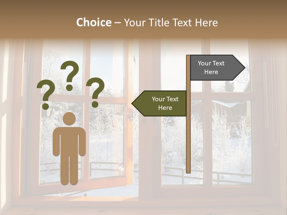 Wooden Windows PowerPoint Template