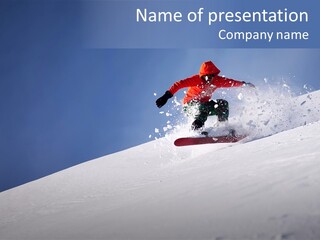 Sport Action Skier PowerPoint Template