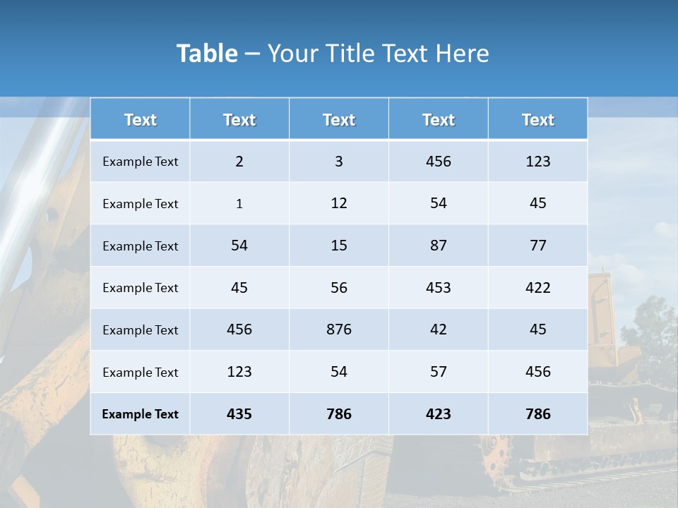 Construction Equipment PowerPoint Template