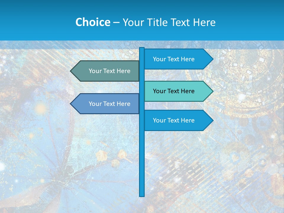 Blue Butterfly Background PowerPoint Template