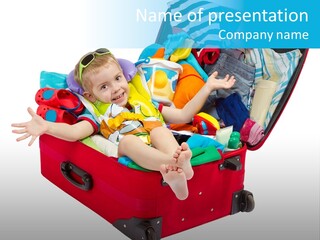 Packing Suitcase Clipart PowerPoint Template