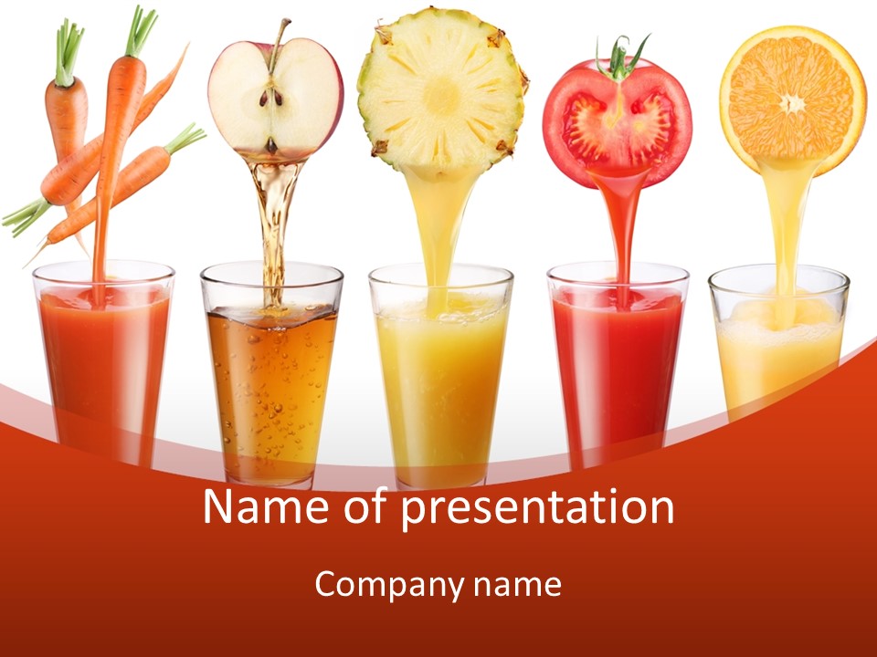 Fruits And Vegetables Juices PowerPoint Template