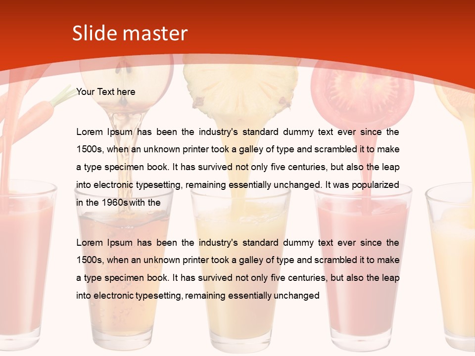 Fruits And Vegetables Juices PowerPoint Template