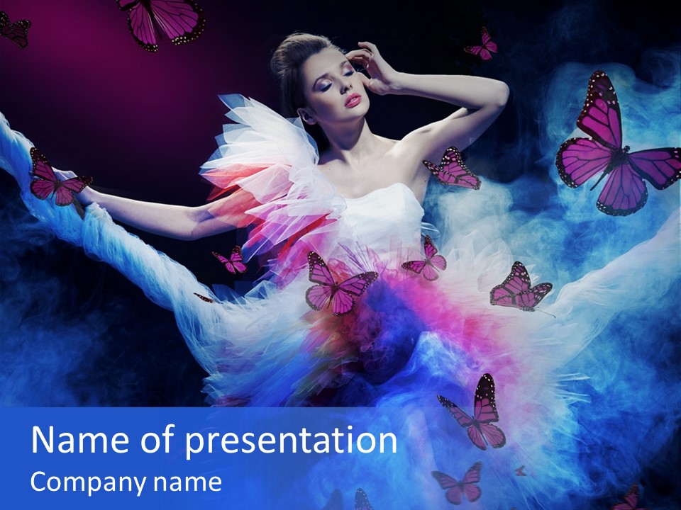 Night Woman Beautiful PowerPoint Template