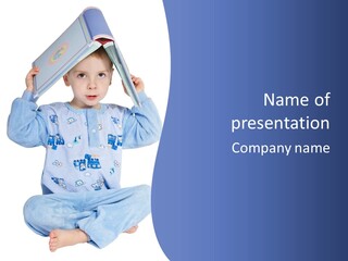 Child Reading A Book PowerPoint Template