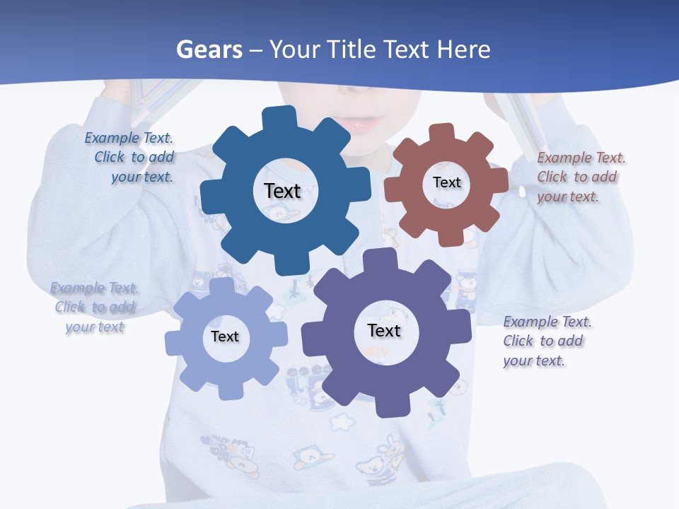 Child Reading A Book PowerPoint Template