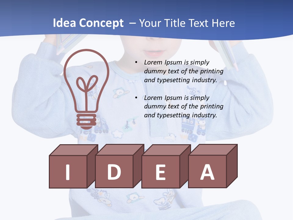 Child Reading A Book PowerPoint Template