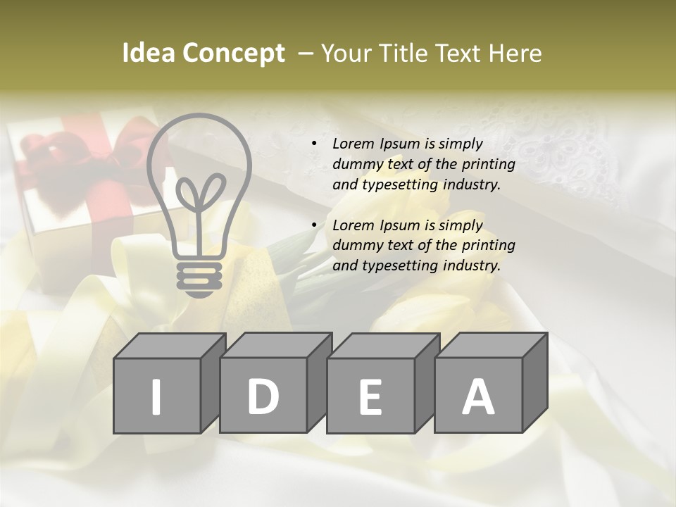 Gift Box Flower PowerPoint Template