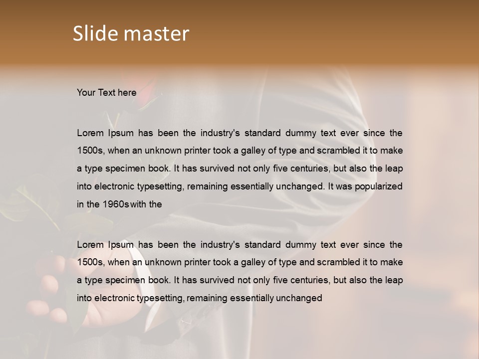 Man Holding Red Rose PowerPoint Template