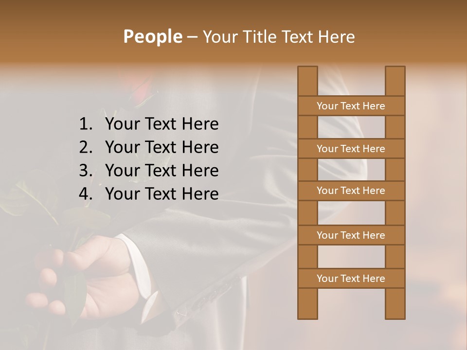 Man Holding Red Rose PowerPoint Template