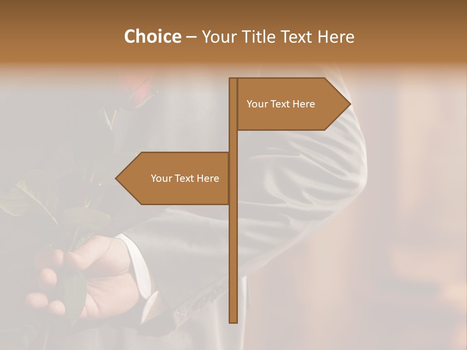 Man Holding Red Rose PowerPoint Template