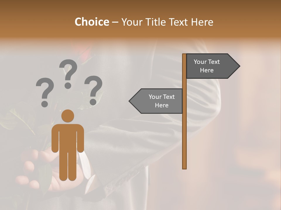 Man Holding Red Rose PowerPoint Template