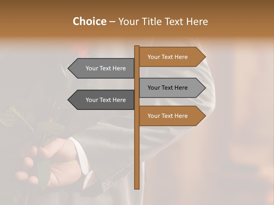 Man Holding Red Rose PowerPoint Template