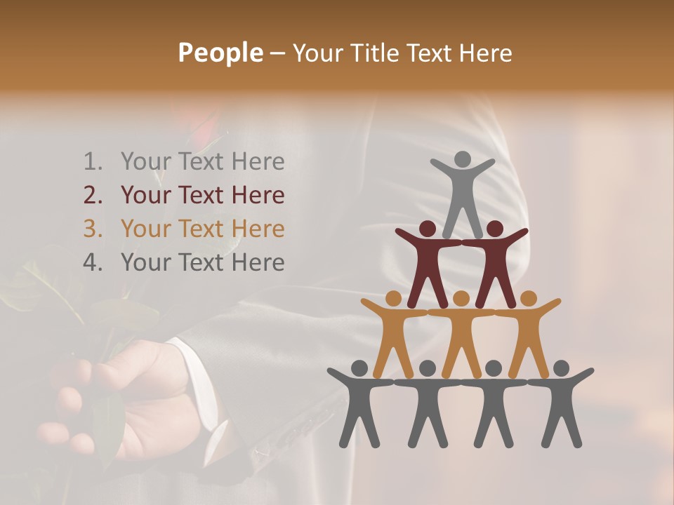 Man Holding Red Rose PowerPoint Template