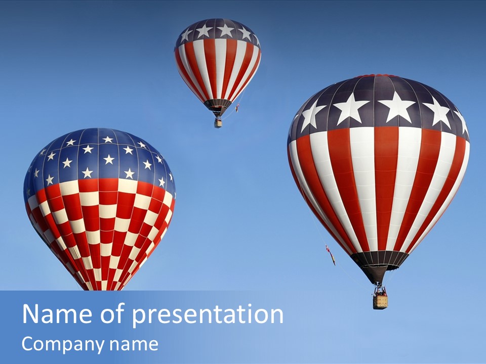 Hot Air Balloon American Flag PowerPoint Template