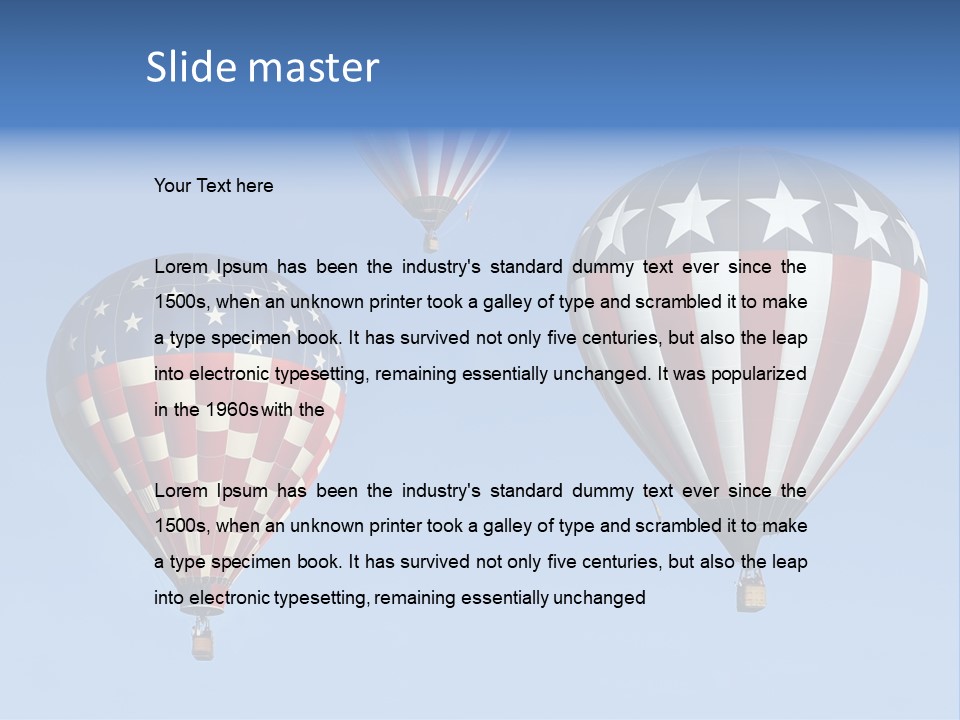 Hot Air Balloon American Flag PowerPoint Template