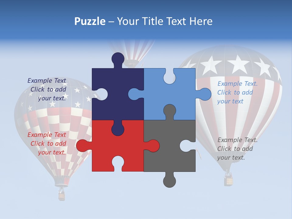 Hot Air Balloon American Flag PowerPoint Template