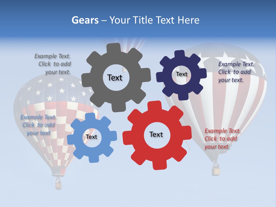 Hot Air Balloon American Flag PowerPoint Template