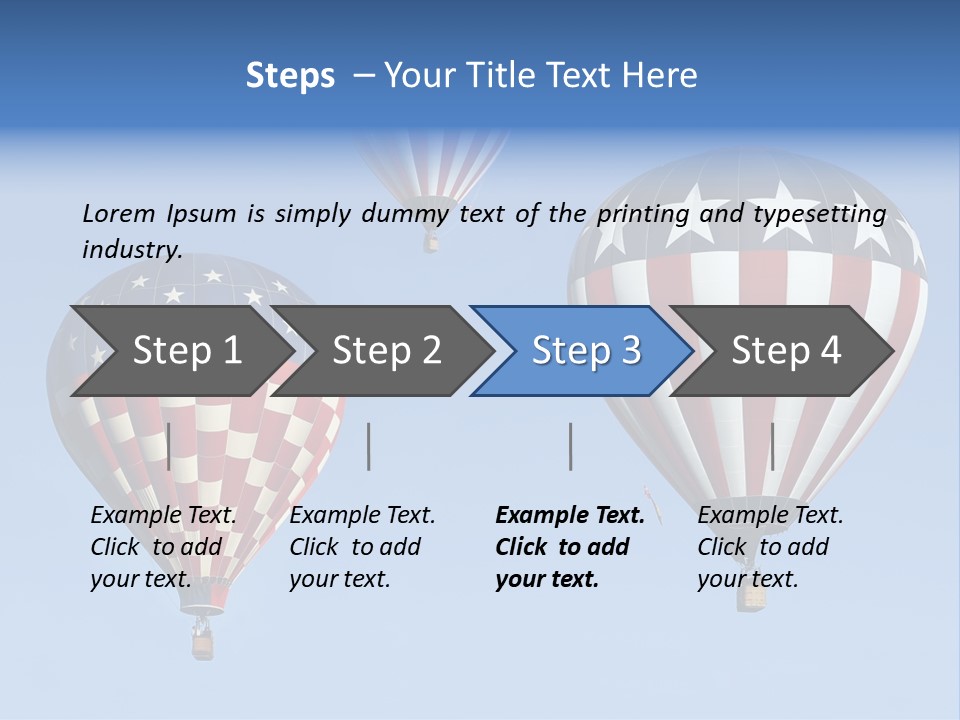 Hot Air Balloon American Flag PowerPoint Template