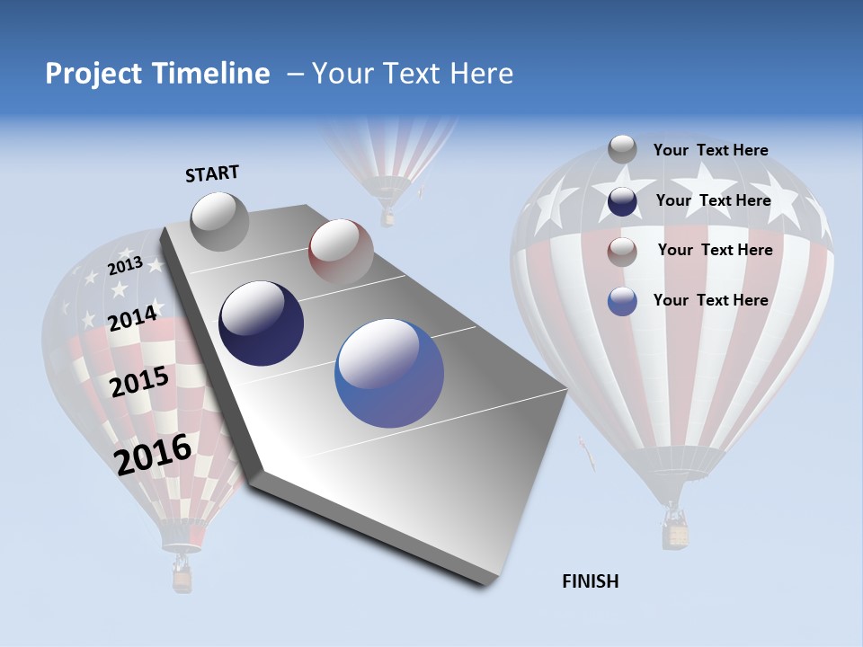 Hot Air Balloon American Flag PowerPoint Template