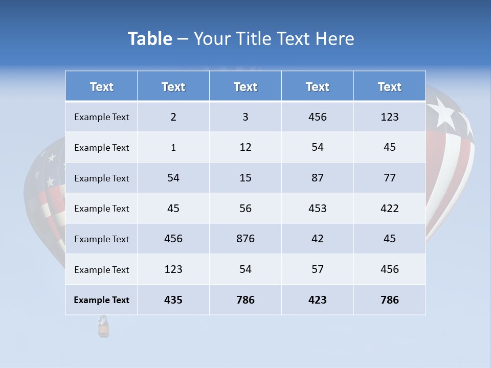 Hot Air Balloon American Flag PowerPoint Template