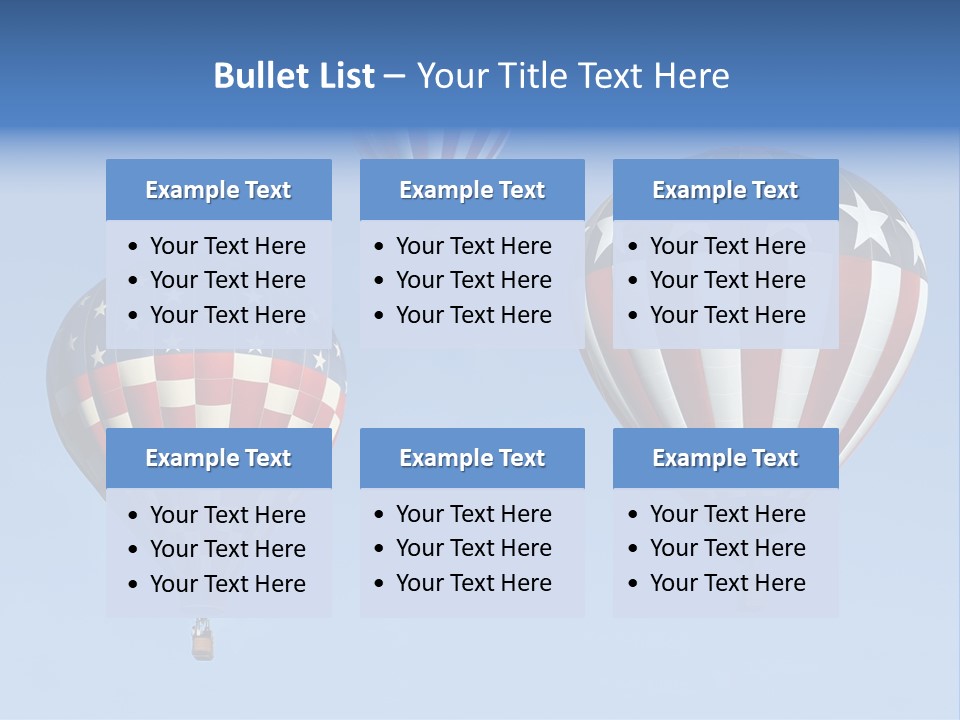 Hot Air Balloon American Flag PowerPoint Template