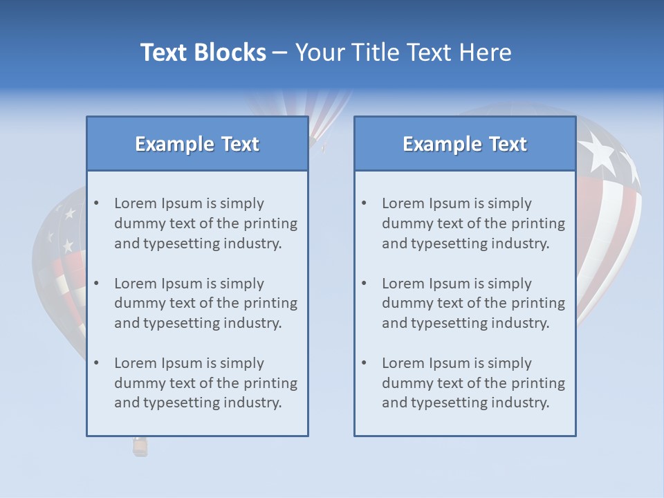 Hot Air Balloon American Flag PowerPoint Template