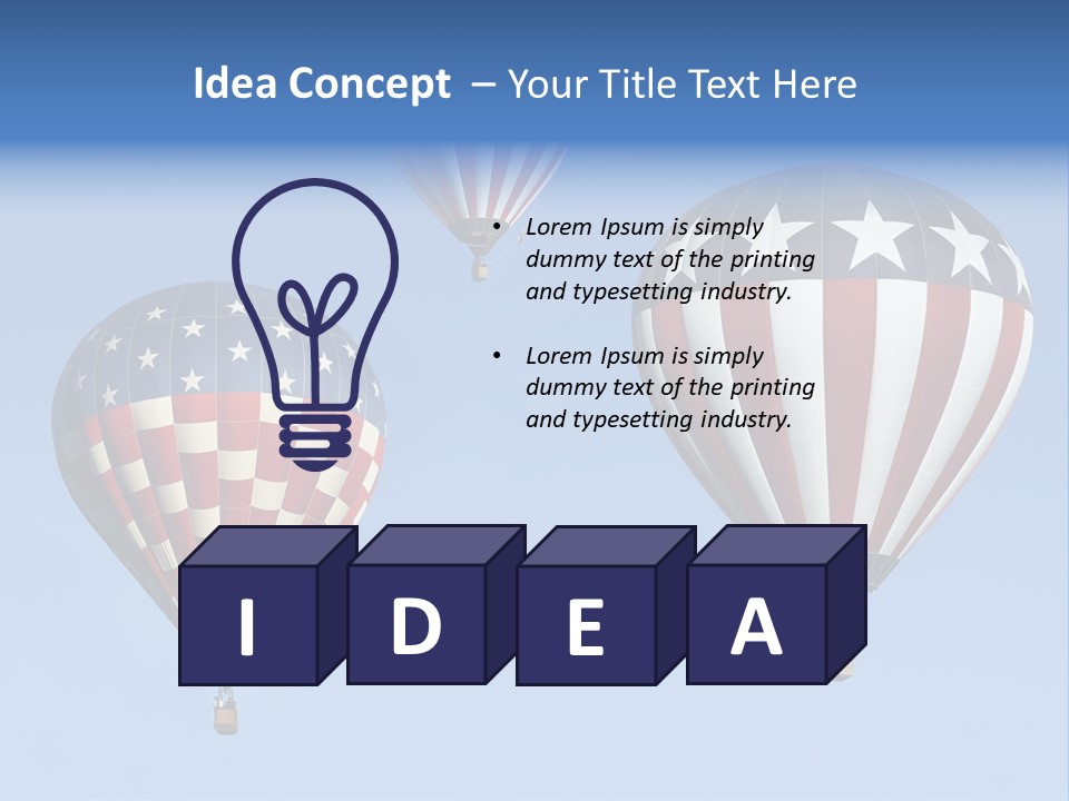 Hot Air Balloon American Flag PowerPoint Template