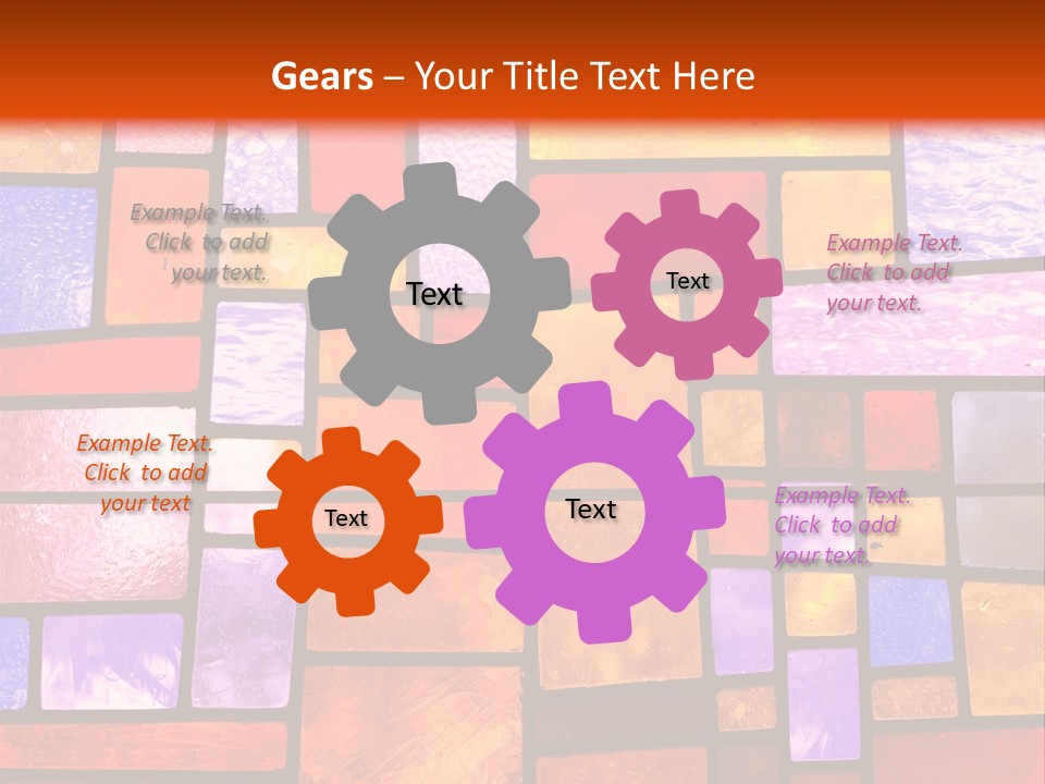 Square Stained Glass PowerPoint Template