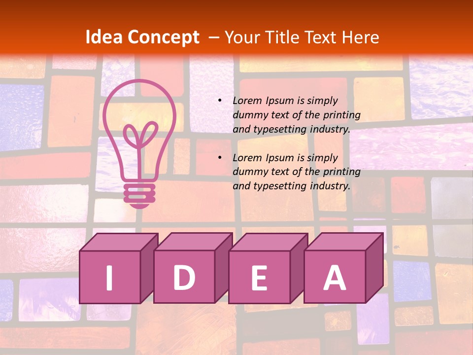 Square Stained Glass PowerPoint Template