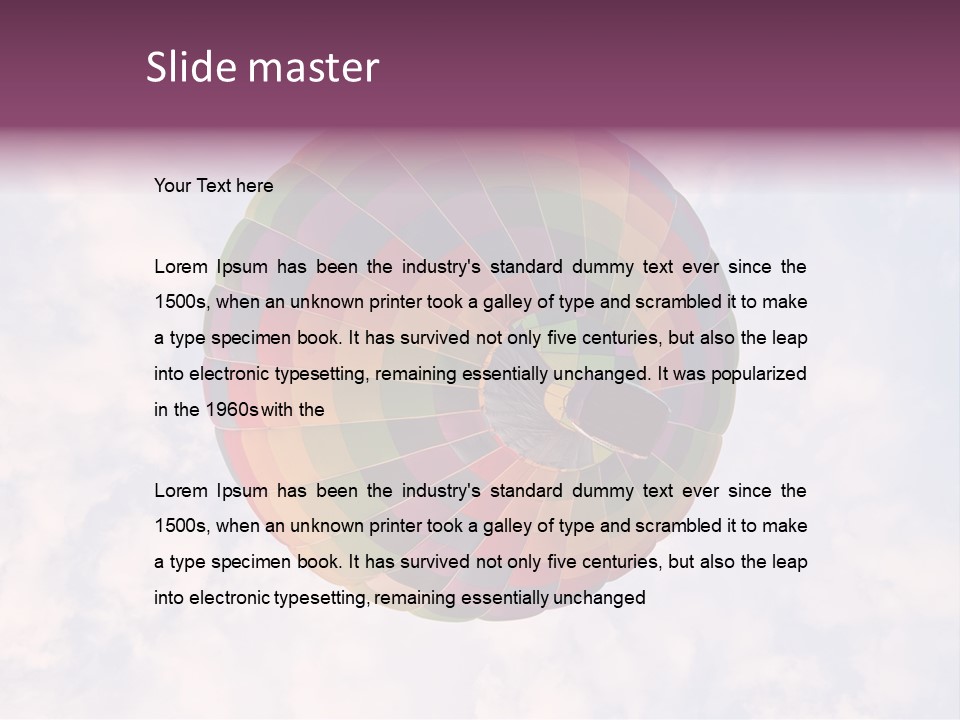 Sky Air Vehicle Colorful PowerPoint Template