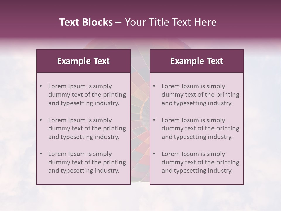 Sky Air Vehicle Colorful PowerPoint Template