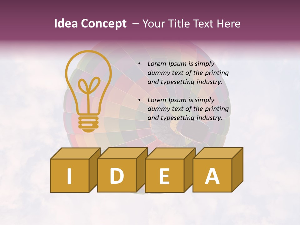 Sky Air Vehicle Colorful PowerPoint Template