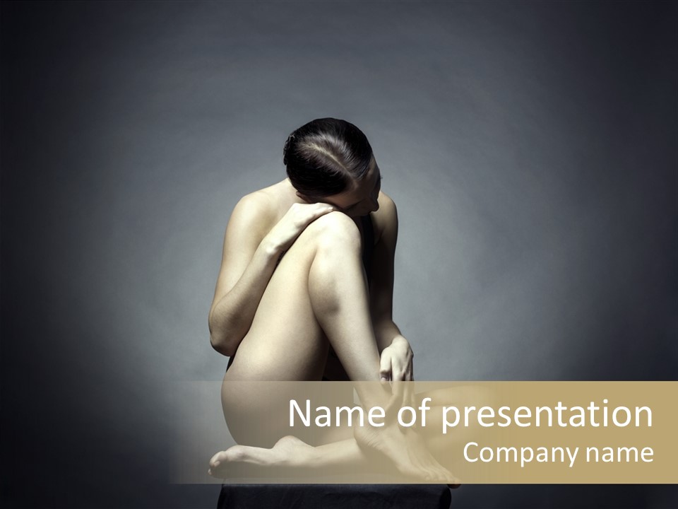 Sitting Lady PowerPoint Template