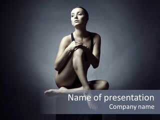 Sitting Lady PowerPoint Template