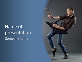 Black Guitarist PowerPoint Template