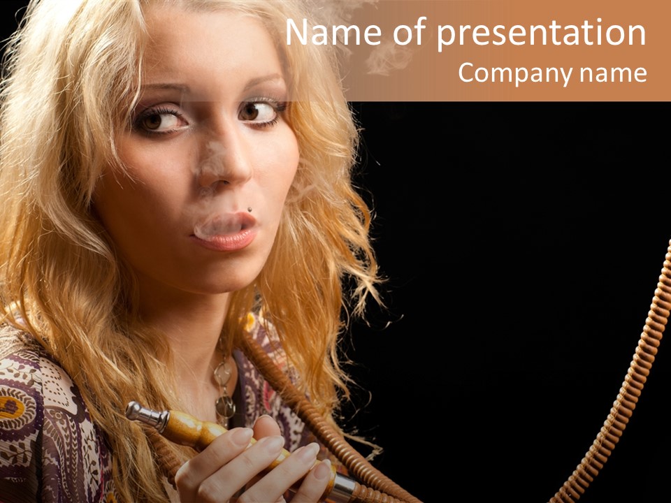 Hookah Smoking Girls PowerPoint Template
