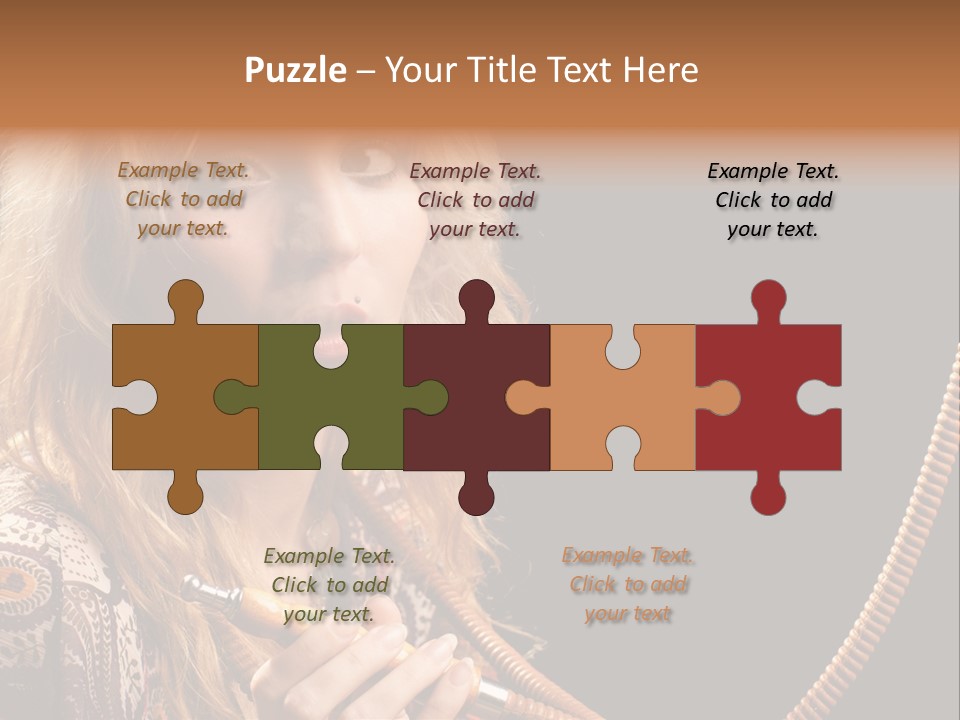 Hookah Smoking Girls PowerPoint Template