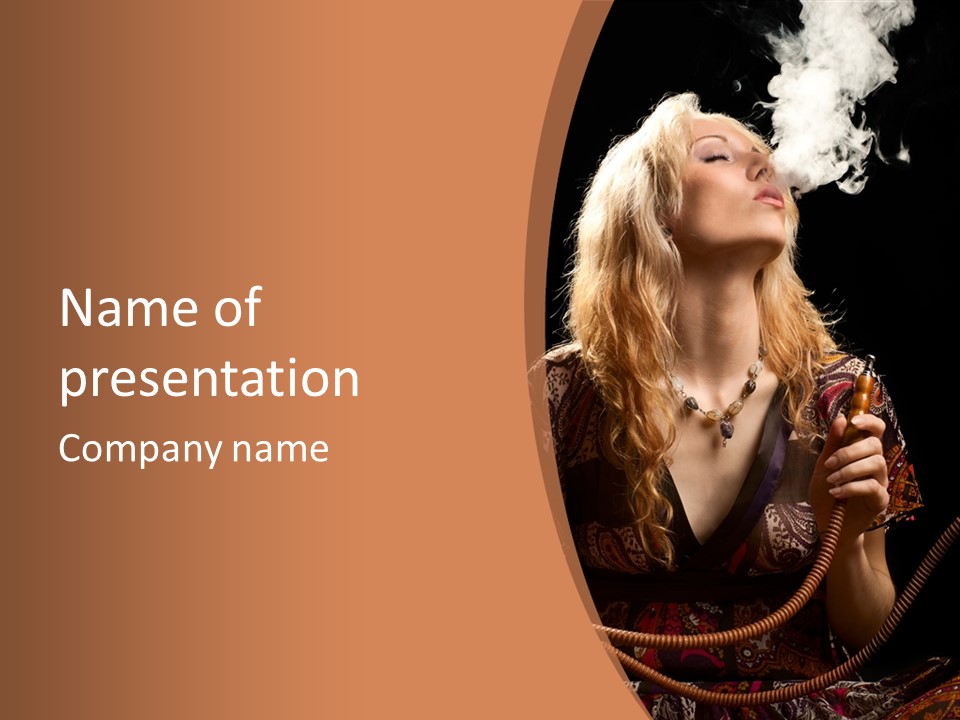 Person Hookah One PowerPoint Template