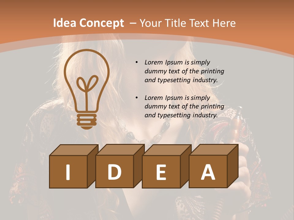 Person Hookah One PowerPoint Template