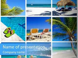 Slipper Feet Beachfront PowerPoint Template