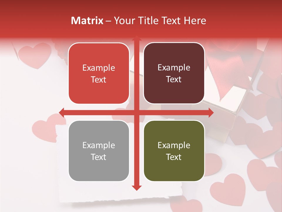 Lovely Heart With Rose PowerPoint Template