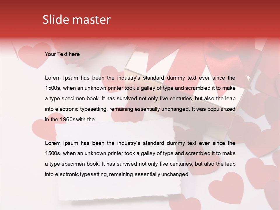 Lovely Heart With Rose PowerPoint Template