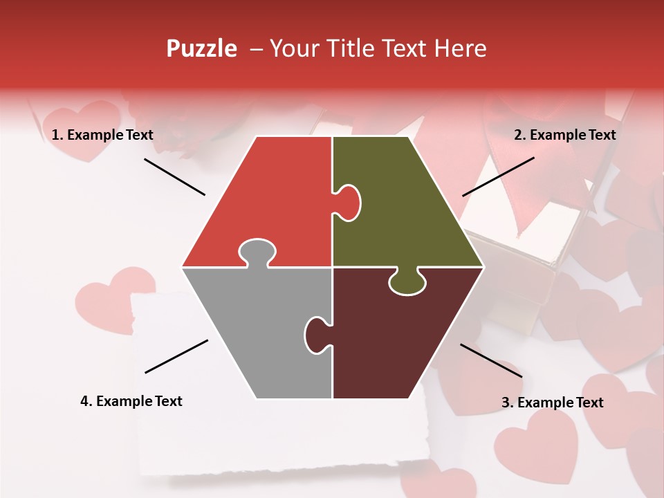 Lovely Heart With Rose PowerPoint Template