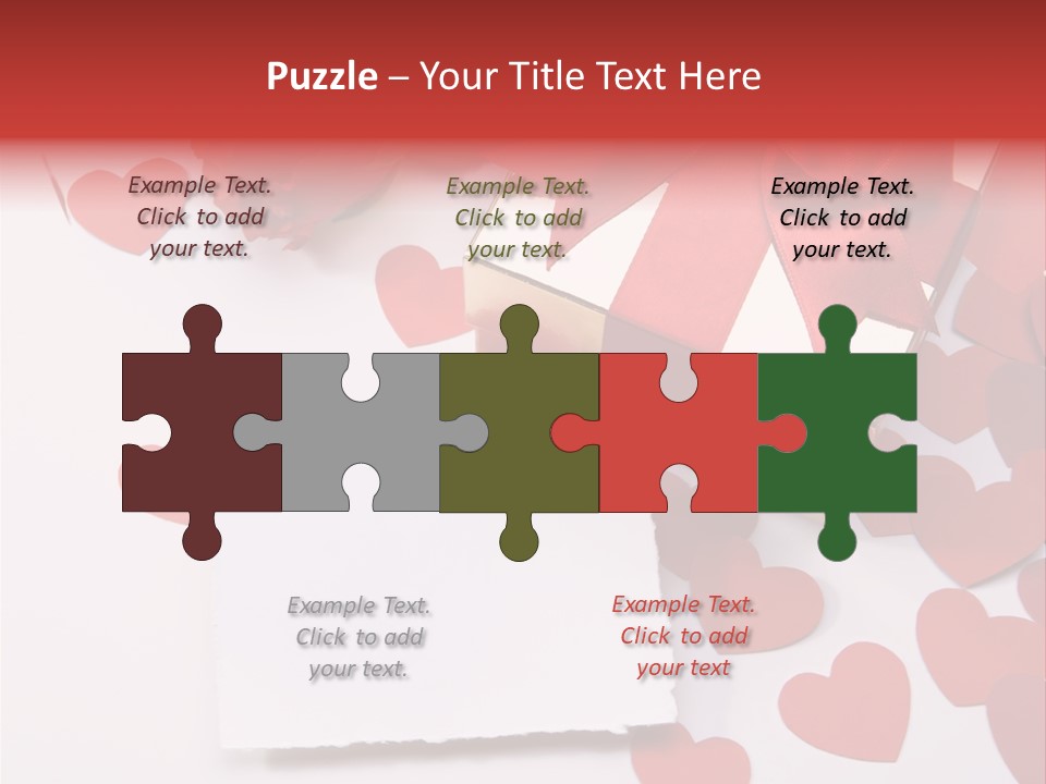 Lovely Heart With Rose PowerPoint Template