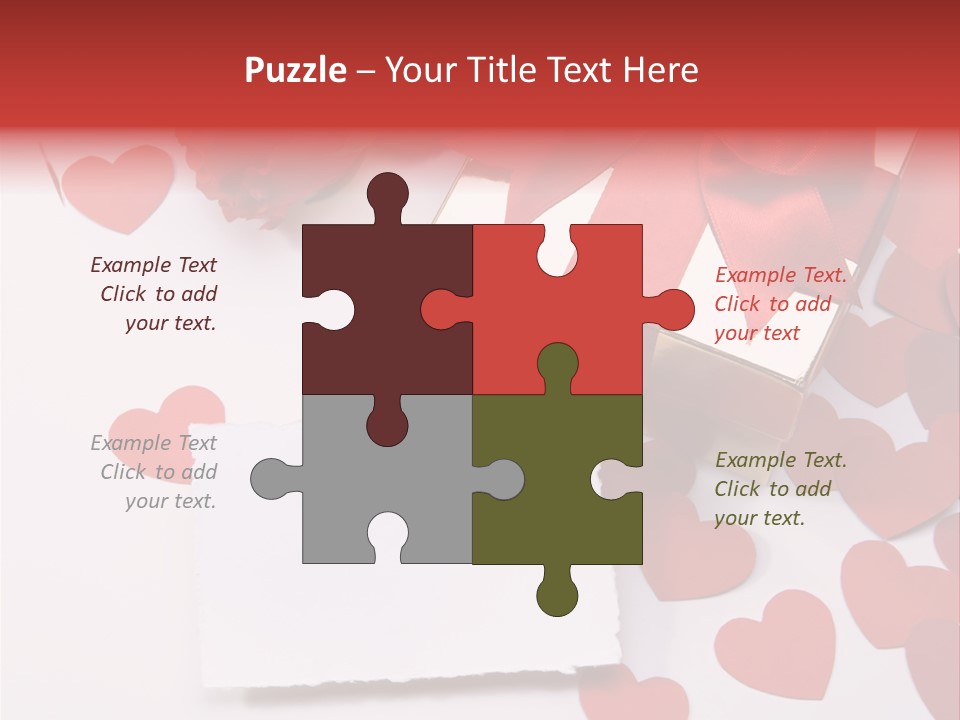 Lovely Heart With Rose PowerPoint Template