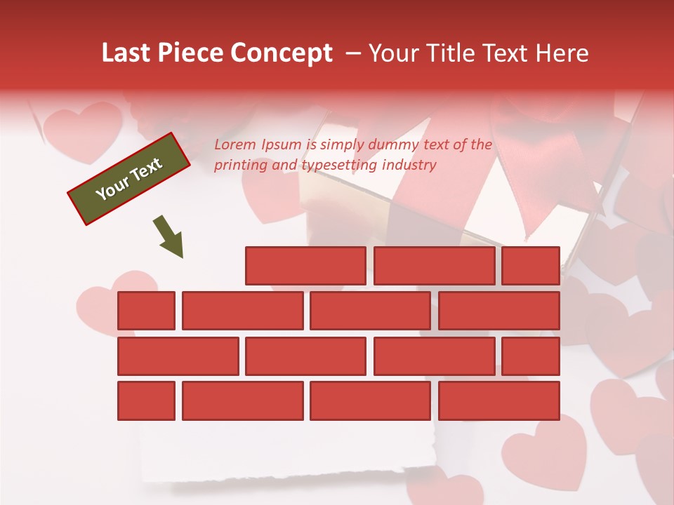 Lovely Heart With Rose PowerPoint Template