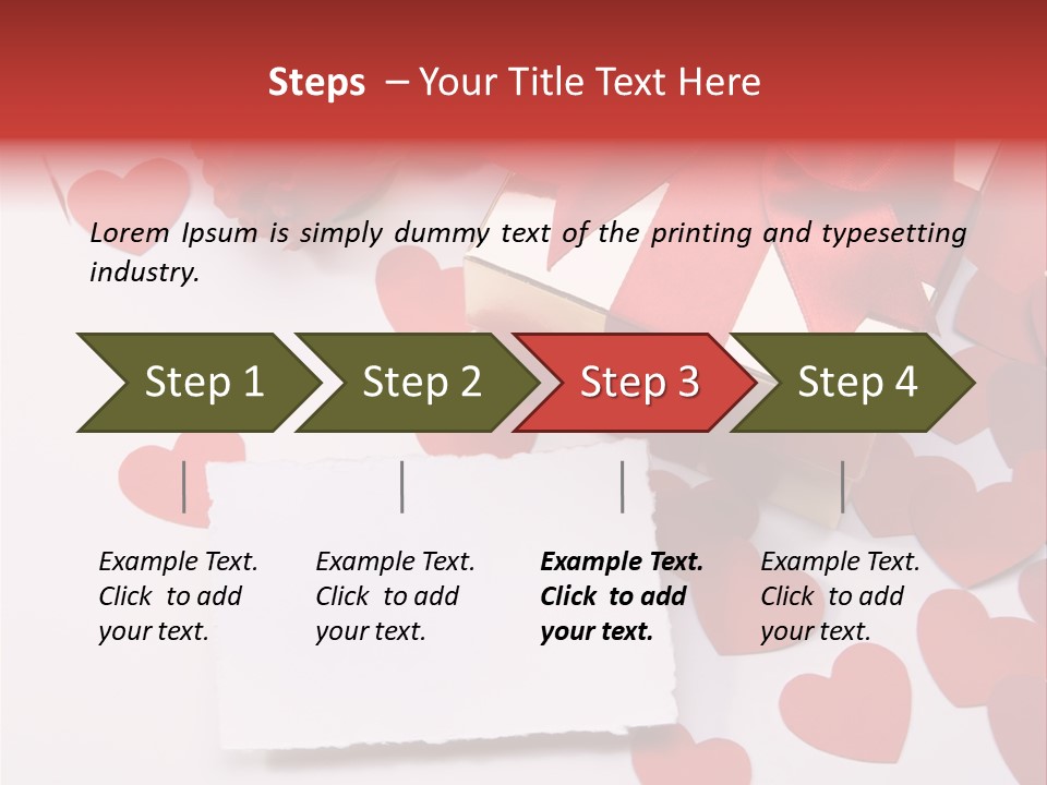 Lovely Heart With Rose PowerPoint Template