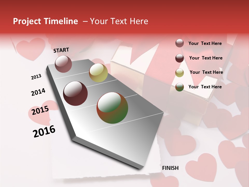 Lovely Heart With Rose PowerPoint Template